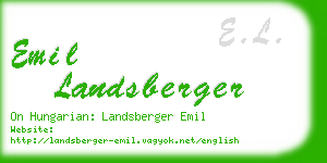 emil landsberger business card